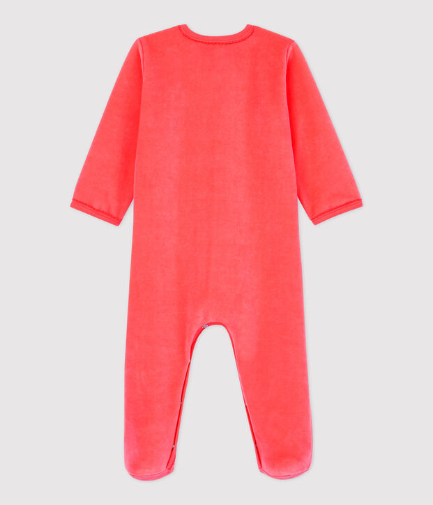 Babies' Velour Sleepsuit PEACHY